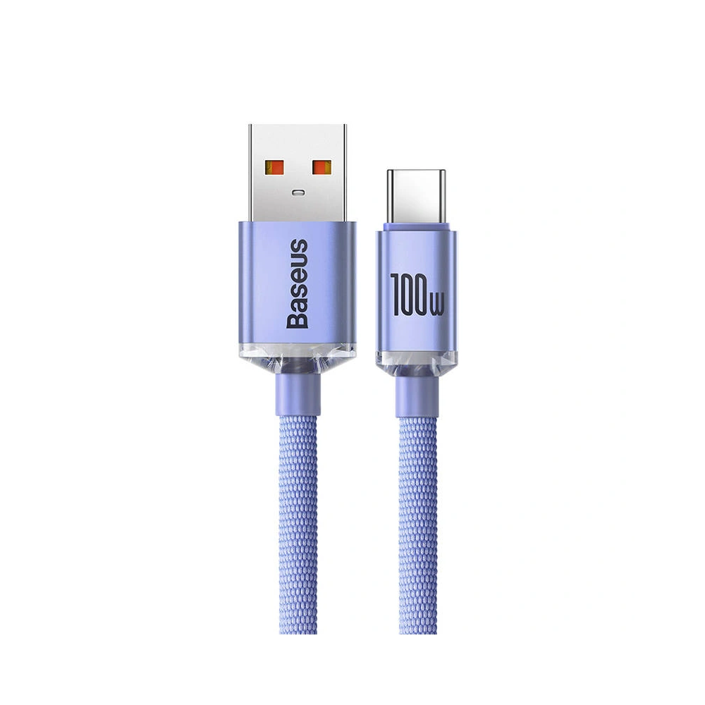 Kabel Baseus Crystal Shine USB-A/USB-C 5A, 1.2m (fioletowy)