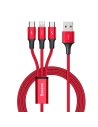USB Rapid Series 3-in-1 kábel USB-C / Lightning / Micro 1.2m (piros)