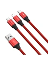 Buy Baseus Rapid Series 3in1 USB-A/USB-C - Lightning - microUSB Cable 1.2m (red) - BSU4158 - {ean13} - Home Screen Store Europe