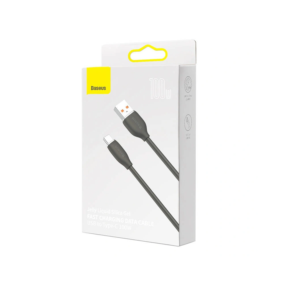 Kabel Baseus Jelly USB-A/USB-C 100W, 1,2m (czarny)