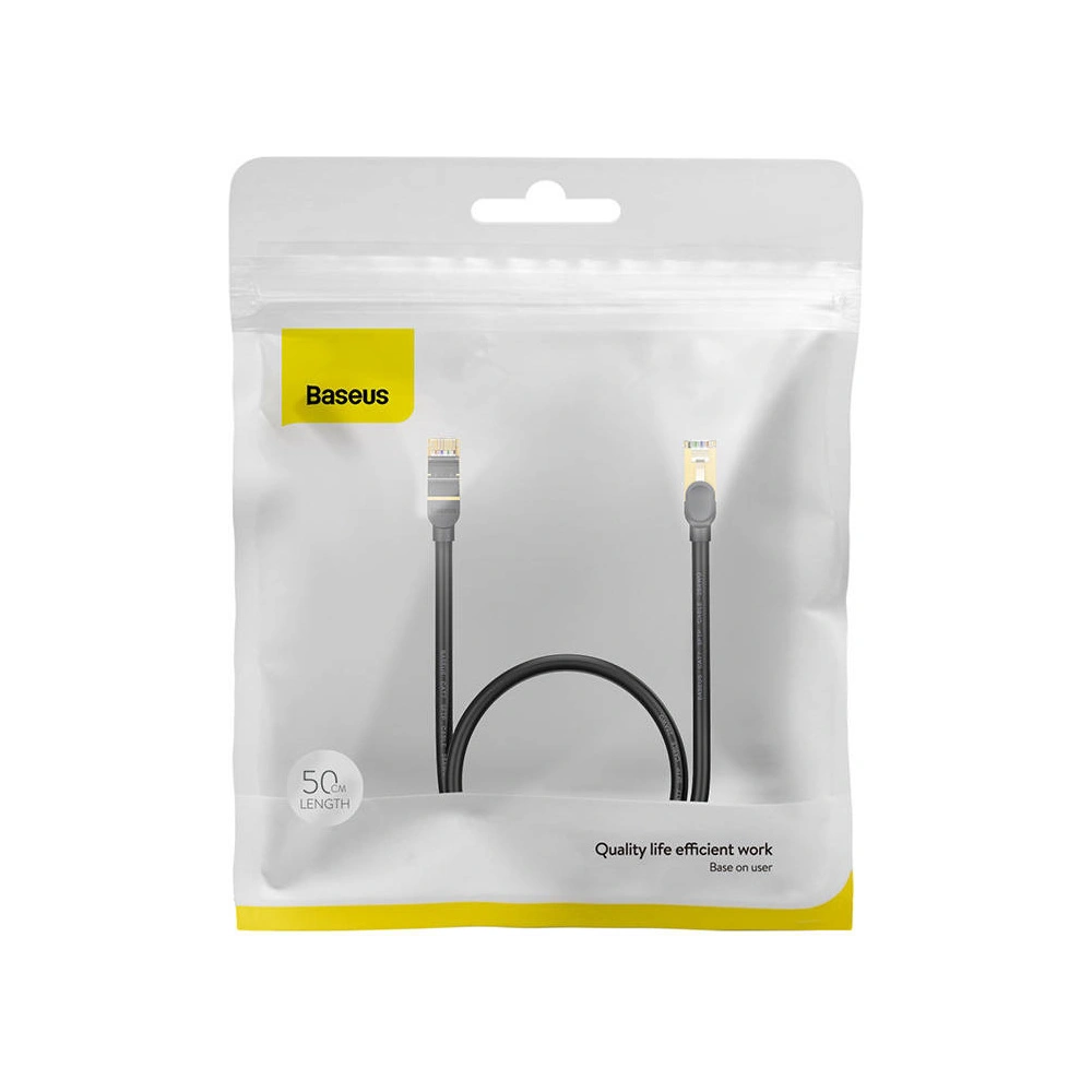 Kabel sieciowy Baseus Ethernet RJ45 10Gbps, 0,5m (czarny)