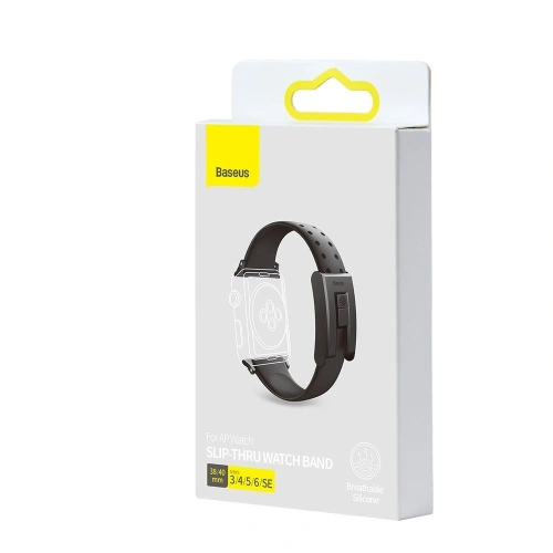 Kup Pasek Baseus Slip-Thru Apple Watch 4/5/6/7/SE/8/9/10 40/41/42mm fekete - BSU4170 - {ean13} - Sklep Home Screen