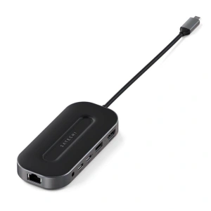 Kup Satechi Adapter Multiport Adapter USB-C (2x UBS-C, USB-A, 8K HDMI, 2.5G Ethernet, Klinkenanschluss) (spacegrau) - STH43 - {ean13} - Sklep Home Screen