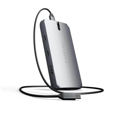 Kup Adaptér Satechi Multiport Adapter USB-C (USB-C, 2x USB-A, HDMI, VGA, Ethernet, čtečka karet) (stříbrný) - STH44 - {ean13} - Sklep Home Screen
