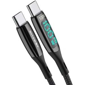 Kup Cablul BlitzWolf BW-TC23 USB-C/USB-C cu display, 100W, 1.8m (negru) - BLZ561 - {ean13} - Sklep Home Screen
