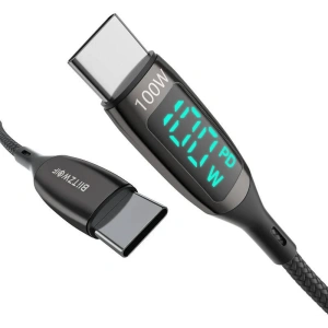 Kup Cablul BlitzWolf BW-TC23 USB-C/USB-C cu display, 100W, 1.8m (negru) - BLZ561 - {ean13} - Sklep Home Screen