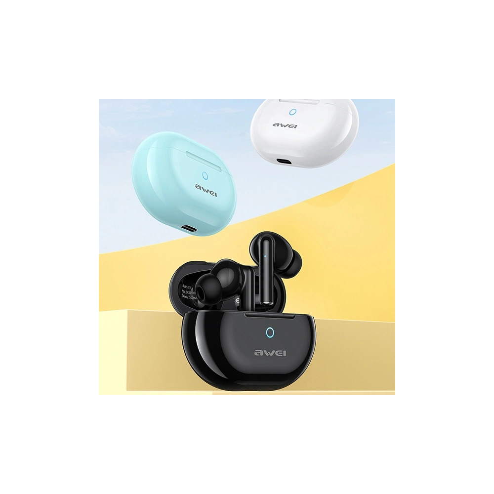 Słuchawki TWS AWEI T61 Bluetooth 5.3 + stacja dokująca czarny/black