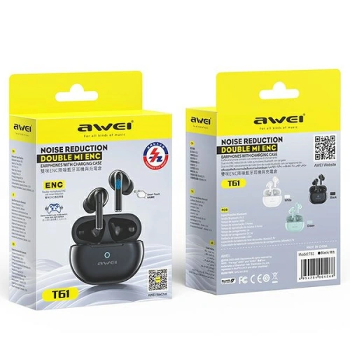 Kup Sluchátka TWS AWEI T61 Bluetooth 5.3 + dokovací stanice černá/black - AWEI146 - {ean13} - Sklep Home Screen
