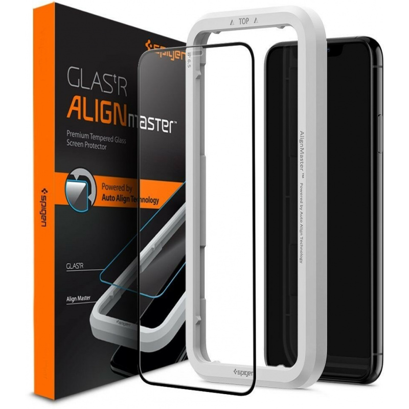 Kup Szkło hartowane Spigen GLAS.tR AlignMaster Apple iPhone 11 Black - 8809671018398 - SPN896BLK - Homescreen.pl