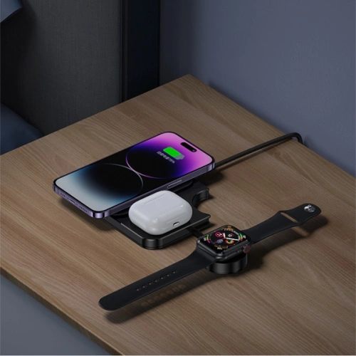 Buy USAMS 3in1 Wireless Charger 15W black (US-CD190) - USA963 - {ean13} - Home Screen Store Europe