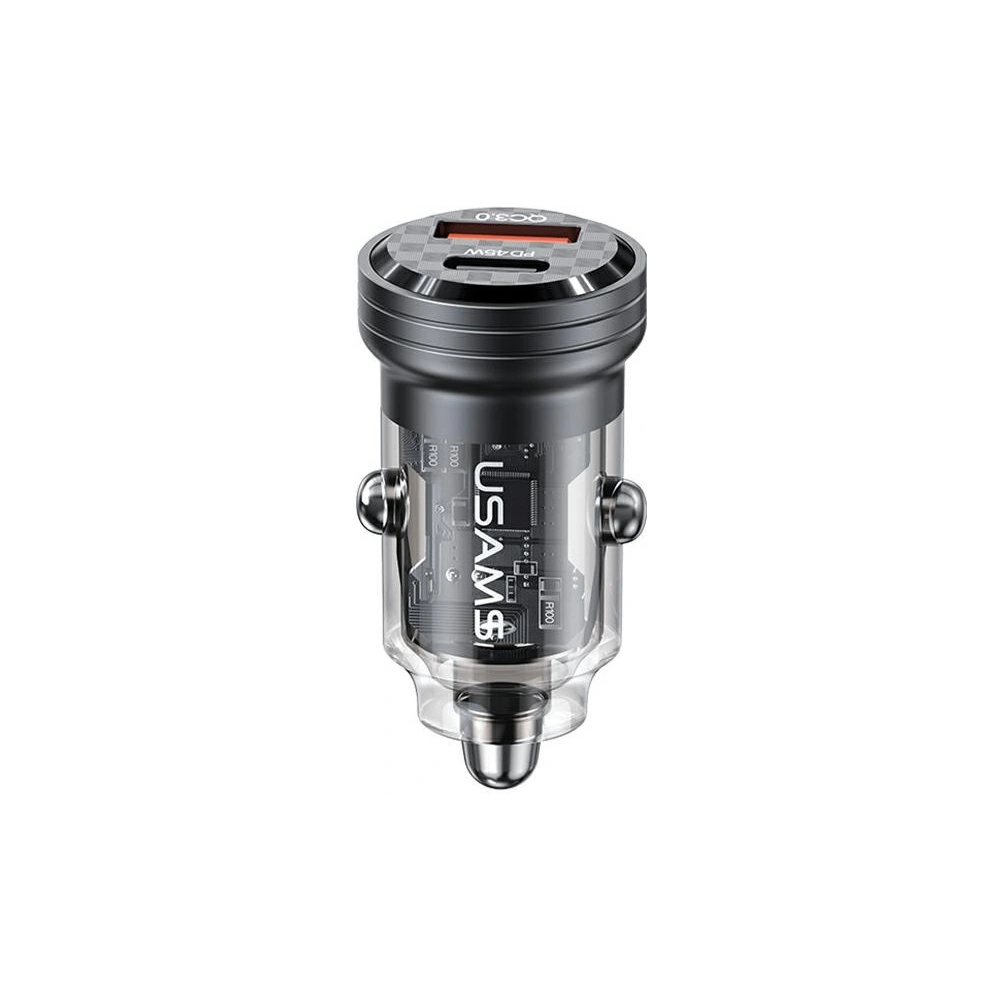 Ładowarka samochodowa USAMS C35 USB-A+USB-C 45W Fast Charge czarny/black (US-CC175)