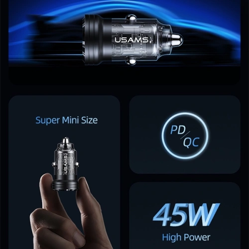 Kup Încărcător auto USAMS C35 USB-A+USB-C 45W Încărcare rapidă negru (US-CC175) - USA964 - {ean13} - Sklep Home Screen