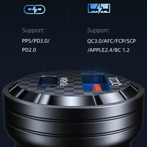 Kup Încărcător auto USAMS C35 USB-A+USB-C 45W Încărcare rapidă negru (US-CC175) - USA964 - {ean13} - Sklep Home Screen