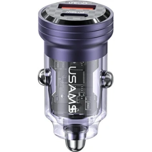 Kup Ładowarka samochodowa USAMS C35 USB-A+USB-C 45W Fast Charge fioletowy/purple (US-CC175) - USA965 - {ean13} - Sklep Home Screen