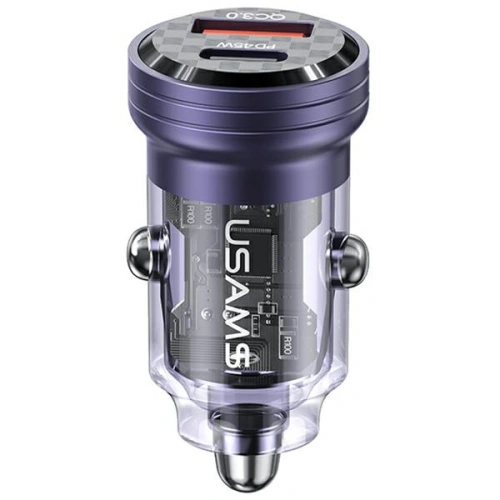 Kup Încărcător auto USAMS C35 USB-A+USB-C 45W Încărcare rapidă violet/purple (US-CC175) - USA965 - {ean13} - Sklep Home Screen