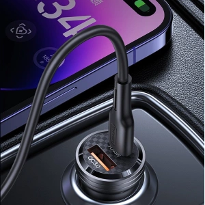 Kup Ładowarka samochodowa USAMS C35 USB-A+USB-C 45W Fast Charge fioletowy/purple (US-CC175) - USA965 - {ean13} - Sklep Home Screen