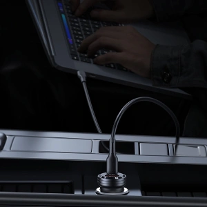 USAMS C35 USB-A+USB-C 45W Gyors Töltő Autós Töltő lila/purple (US-CC175)