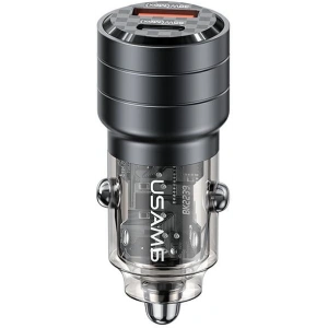 USAMS C36 USB-A+USB-C 95W Gyors Töltő autós töltő fekete (US-CC176)