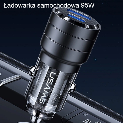 Kup Nabíječka do auta USAMS C36 USB-A+USB-C 95W Rychlé nabíjení černá/black (US-CC176) - USA966 - {ean13} - Sklep Home Screen