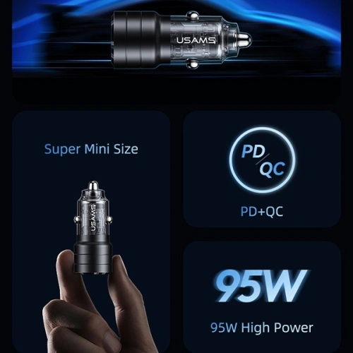 Kup Încărcător auto USAMS C36 USB-A+USB-C 95W Încărcare rapidă negru (US-CC176) - USA966 - {ean13} - Sklep Home Screen