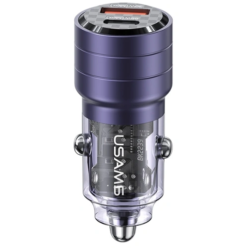 Kup Încărcător auto USAMS C36 USB-A+USB-C 95W Încărcare rapidă violet/purple (US-CC176) - USA967 - {ean13} - Sklep Home Screen