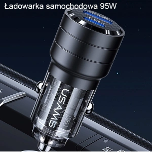 Kup Ładowarka samochodowa USAMS C36 USB-A+USB-C 95W Fast Charge fioletowy/purple (US-CC176) - USA967 - {ean13} - Sklep Home Screen