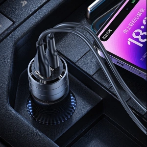Kup Ładowarka samochodowa USAMS C36 USB-A+USB-C 95W Fast Charge fioletowy/purple (US-CC176) - USA967 - {ean13} - Sklep Home Screen
