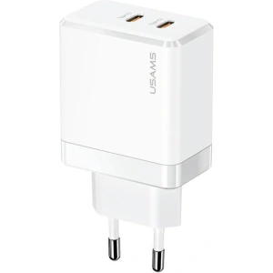 Kup USAMS 2xUSB-C T54 40W PD Fast Charging weiß/weißes Netzladegerät (US-CC172) - USA968 - {ean13} - Sklep Home Screen
