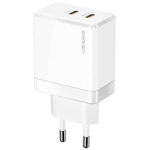 Kup Síťová nabíječka USAMS 2xUSB-C T54 40W PD Rychlé nabíjení bílá/white (US-CC172) - USA968 - {ean13} - Sklep Home Screen