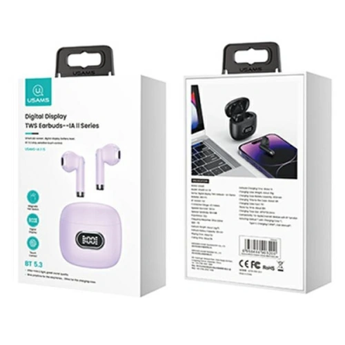 Kup Sluchátka TWS USAMS Bluetooth 5.3 IA II série purpurová/purple (USAMS-IAII15) - USA971 - {ean13} - Sklep Home Screen