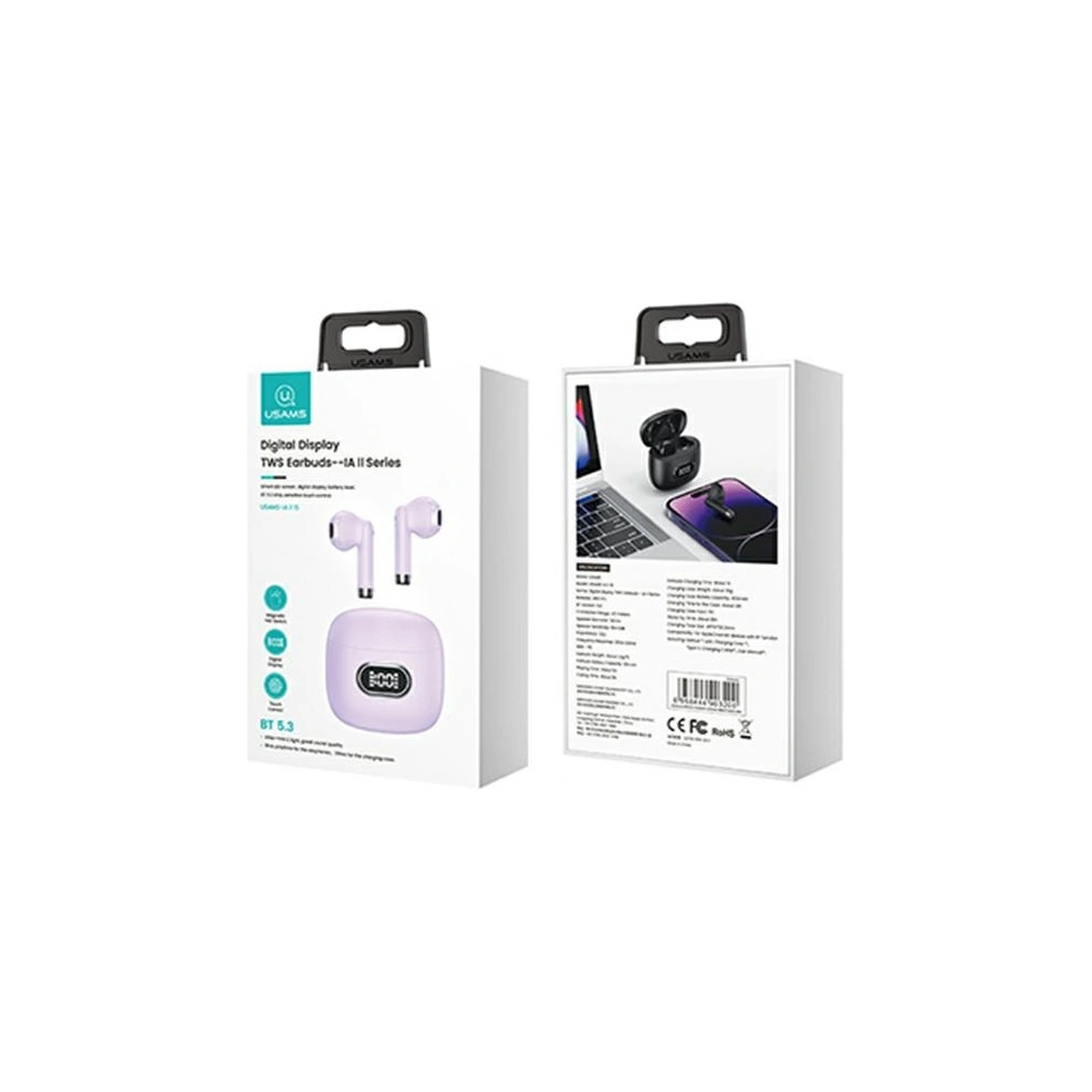 Słuchawki TWS USAMS Bluetooth 5.3 IA II series purpurowy/purple (USAMS-IAII15)
