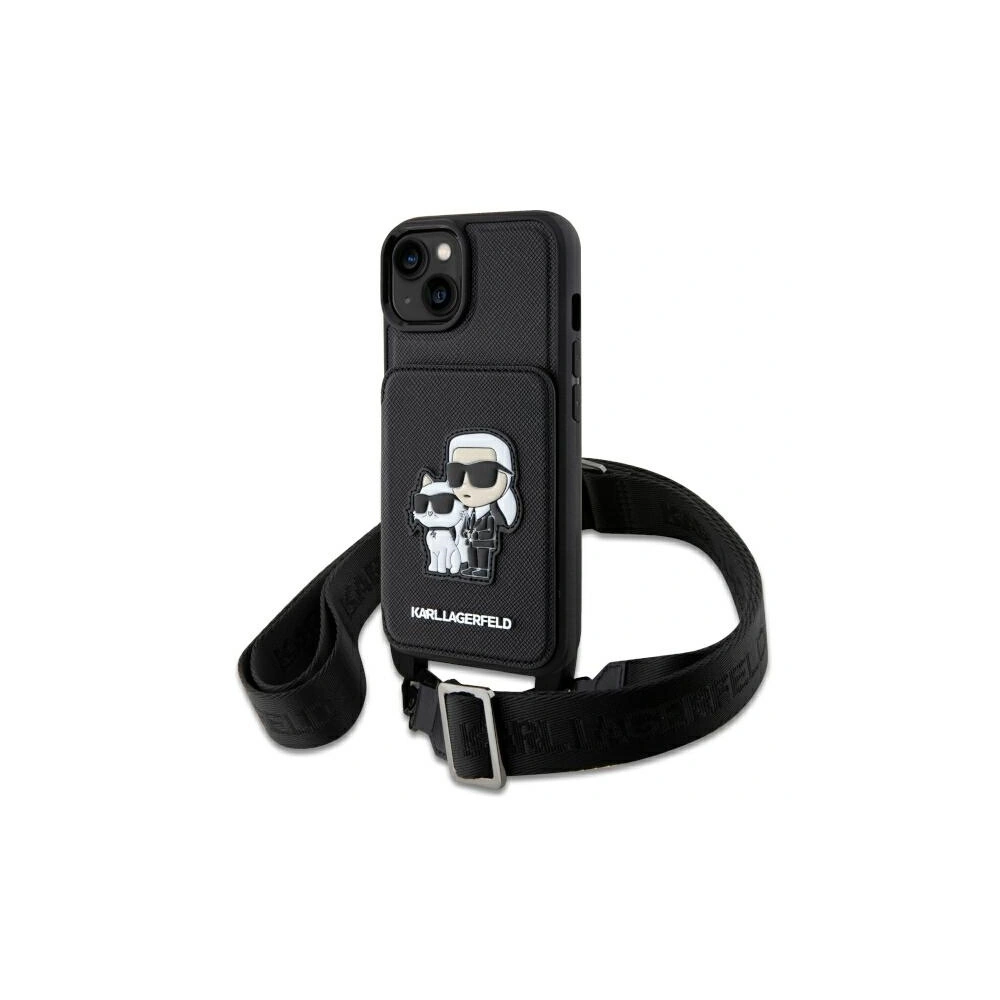Etui Karl Lagerfeld KLHCP14MCSAKCPMK Apple iPhone 14 Plus / 15 Plus hardcase czarny/black Crossbody Saffiano Karl & Choupette
