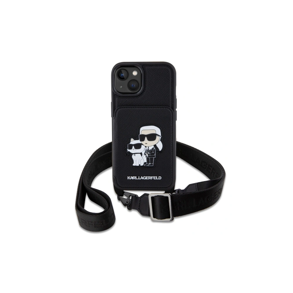 Etui Karl Lagerfeld KLHCP14MCSAKCPMK Apple iPhone 14 Plus / 15 Plus hardcase czarny/black Crossbody Saffiano Karl & Choupette