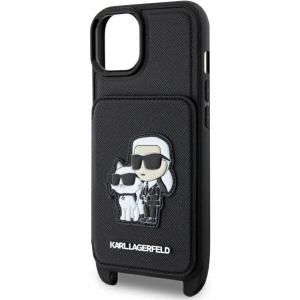 Etui Karl Lagerfeld KLHCP14MCSAKCPMK Apple iPhone 14 Plus / 15 Plus hardcase czarny/black Crossbody Saffiano Karl & Choupette
