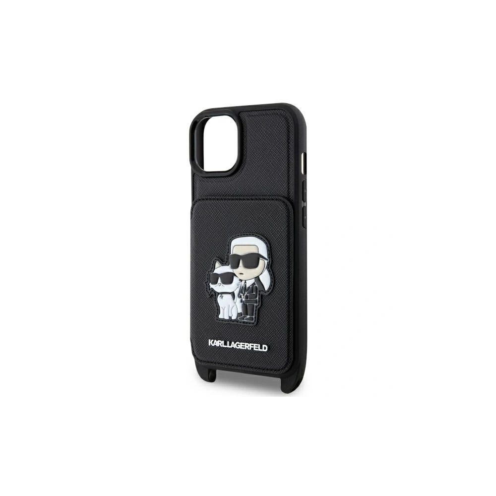 Etui Karl Lagerfeld KLHCP14MCSAKCPMK Apple iPhone 14 Plus / 15 Plus hardcase czarny/black Crossbody Saffiano Karl & Choupette