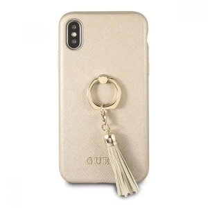 Kup Etui Guess GUHCI65RSSABE Apple iPhone XS Max beige/beżowy hardcase Saffiano with ring stand - GUE2577 - {ean13} - Sklep Home Screen
