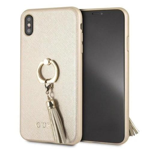 Kup Etui Guess GUHCI65RSSABE Apple iPhone XS Max bej hardcase Saffiano cu suport pentru deget - GUE2577 - {ean13} - Sklep Home Screen