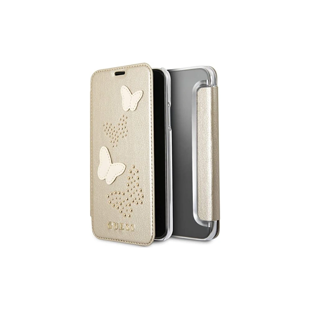 Etui Guess GUFLBKP7PBUBE Apple iPhone 8/7 beige/beżowy book Studs & Sparkles