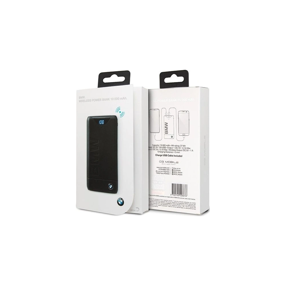 Powerbank bezprzewodowy BMW BMWCPB10KLOB 10000mAh czarny/black