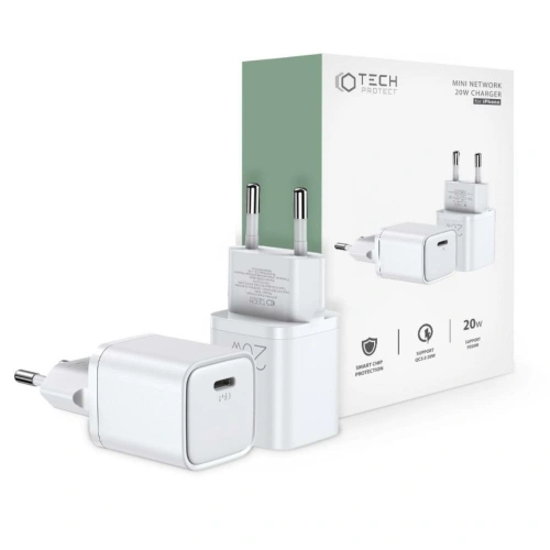 Kup Încărcător de rețea Tech-Protect M05 Încărcător de rețea PD 20W QC 3.0 Alb - THP1949 - {ean13} - Sklep Home Screen