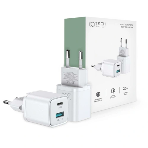Kup Tech-Protect Netzwerk-Ladegerät M05d 2-Port Netzwerk-Ladegerät PD 20W QC 3.0 Weiß - THP1950 - {ean13} - Sklep Home Screen