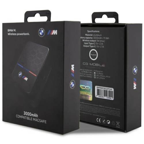 Kup Powerbank bezprzewodowy BMW Powerbank BMPBMS3K22PGVK 5W 3000mAh + kabel czarny/black M Collection MagSafe - BMW458 - {ean13} - Sklep Home Screen