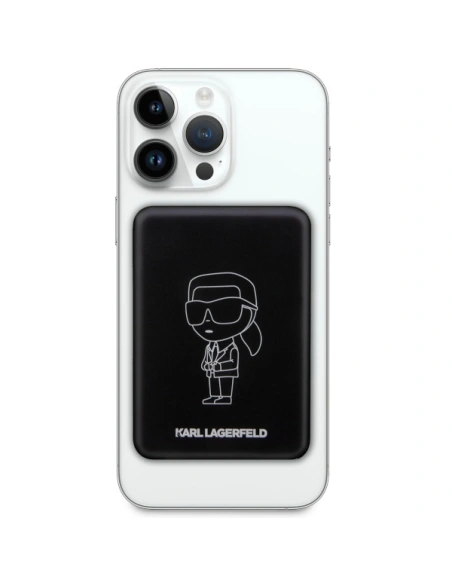 Powerbank bezprzewodowy Karl Lagerfeld KLPBMKIOTTGK 5W 3000mAh czarny/black  Ikonik MagSafe