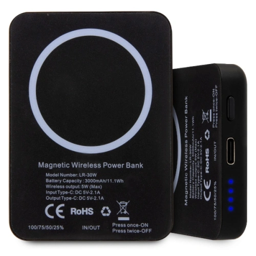 Kup Powerbank bezprzewodowy Karl Lagerfeld KLPBMKIOTTGK 5W 3000mAh czarny/black Ikonik MagSafe - KLD1574 - {ean13} - Sklep Home Screen