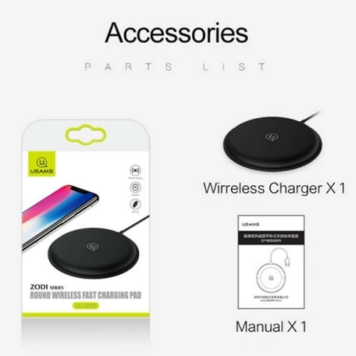 Kup Încărcător wireless USAMS Fast Zodi Series negru (US-CD30) - USA975 - {ean13} - Sklep Home Screen