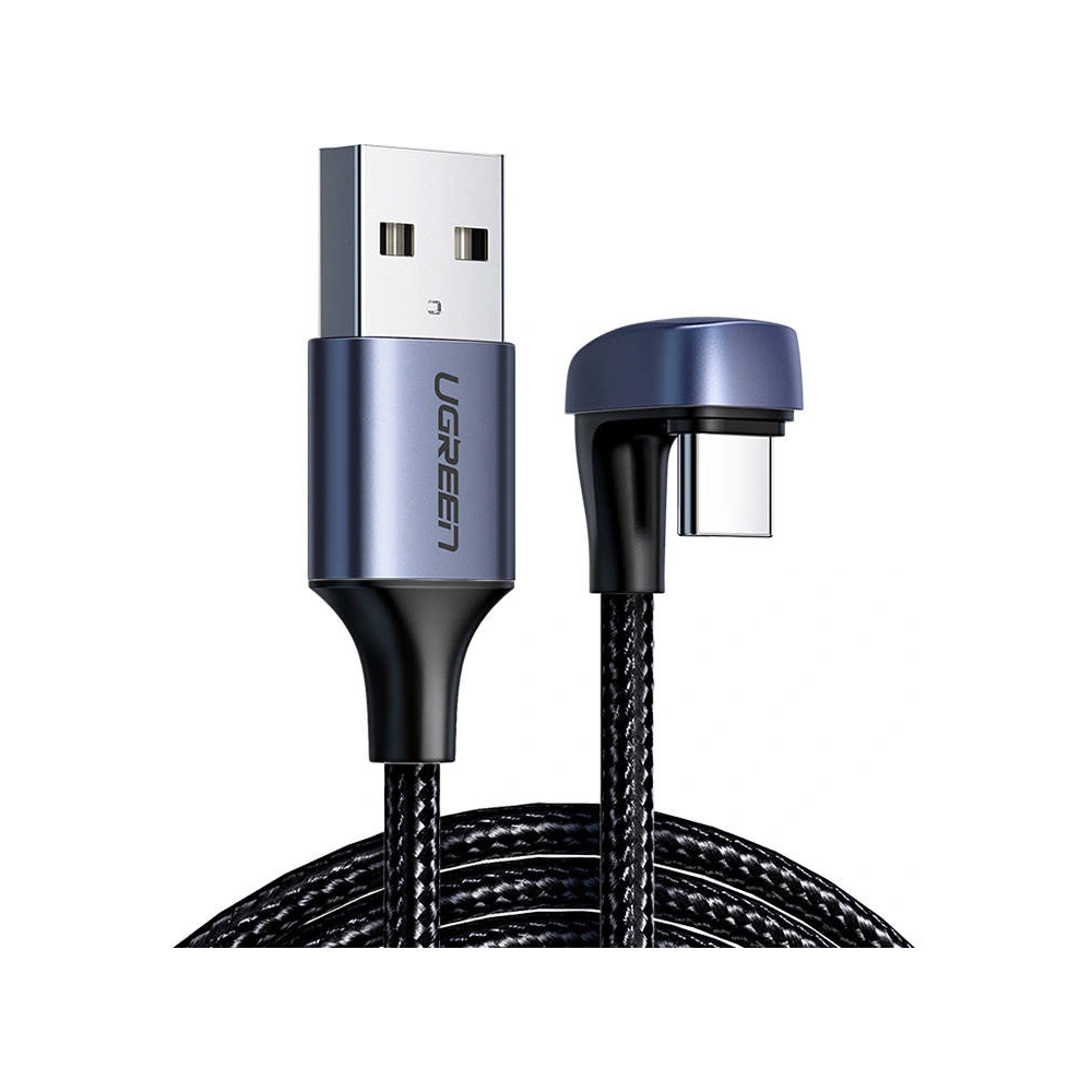 Kabel kątowy UGREEN US311 USB-A/USB-C 3A 1m (czarny)