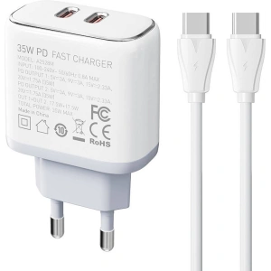 Kup Ładowarka sieciowa LDNIO A2528C 2xUSB-C 35W + kabel USB-C/USB-C - LDN446 - {ean13} - Sklep Home Screen