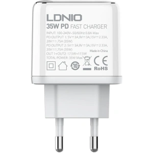 Kup Ładowarka sieciowa LDNIO A2528C 2xUSB-C 35W + kabel USB-C/USB-C - LDN446 - {ean13} - Sklep Home Screen