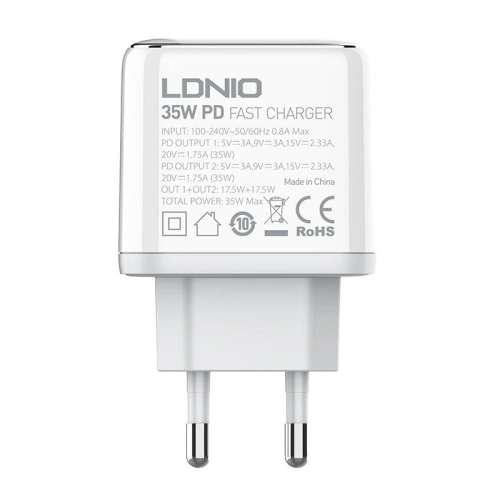 Kup LDNIO Ladegerät A2528C 2xUSB-C 35W + USB-C/USB-C Kabel - LDN446 - {ean13} - Sklep Home Screen