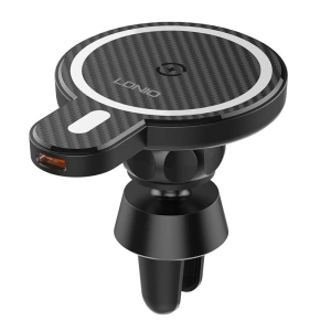 Buy LDNIO MA20 Car Mount Holder with Wireless Charger 15W + Metal Ring (black) - LDN450 - {ean13} - Home Screen Store Europe